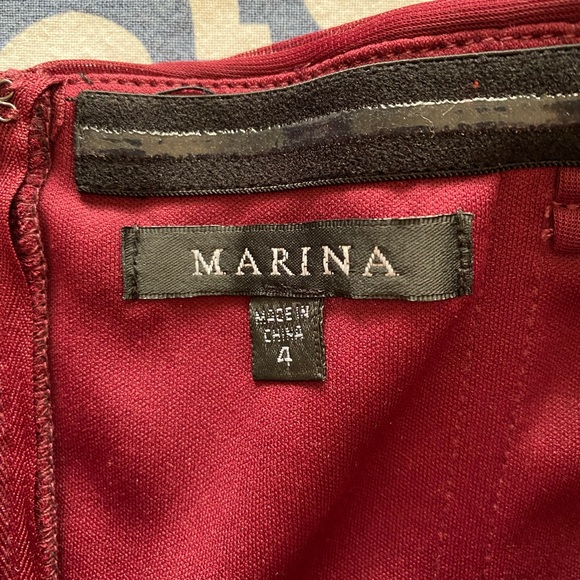 Lovely strapless Marina Merlot colored evening gown. Size 4 - Picture 2 of 6